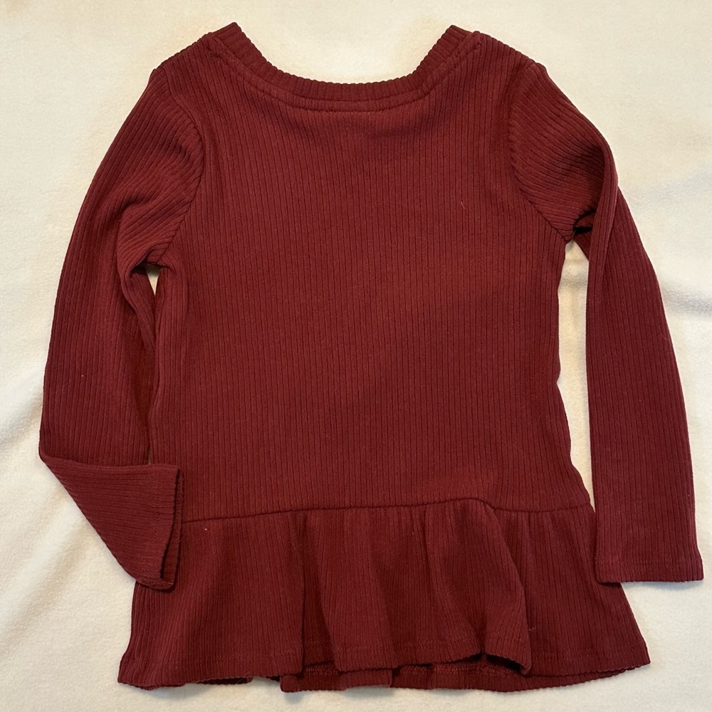 NWT Cat & Jack Rib Ruffle Tees - size 3T - Picture 6 of 9